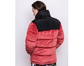 Bunda Karl Kani KK Retro Velvet Block Puffer Jacket Dark Red/ Black
