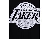 Triko New Era Distressed Logo Button Up Tee Los Angeles Lakers Black