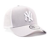 Kšiltovka New Era - MLB Clean 9FORTY Trucker - NY Yankees - Gray / White
