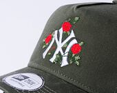 Kšiltovka New Era 9FORTY A-Frame Trucker MLB Flower New York Yankees New Olive