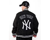 Bunda New Era Team Logo Back Print Bomber New York Yankees Black / Optic White