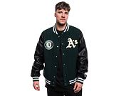 Bunda New Era MLB Large Logo Varsity Oakland Athletics Cooperstown Dark Green / Black