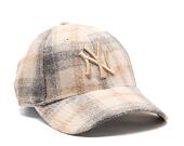Dámská kšiltovka New Era 9FORTY Womens MLB Plaid New York Yankees Stone / Walnut