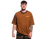 Triko New Era Pinstripe Oversized Tee Toasted Peanut / Black