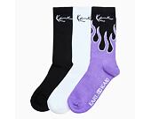 Ponožky Karl Kani Signature 3-Pack Socks Black/Flames/White