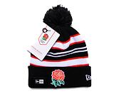 Kulich New Era Stripe Bobble Beanie RFU Black / Scarlet / White