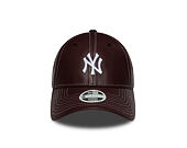 Dámská Kšiltovka New Era - MLB Contrast Stitch PU Leather 9FORTY - NY Yankees - Burgundy / White
