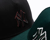 Kšiltovka New Era - MLB Team Outline 9FORTY A-Frame - NY Yankees - Black / Burgundy