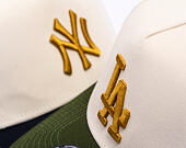 Kšiltovka New Era - MLB WS Patch 9FORTY A-Frame - LA Dodgers - Cream / Rifle Green