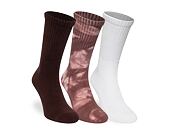 Ponožky New Era - Tie dye Crew Socks 3pk - Brown / Tie Dye / White