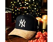 Kšiltovka New Era - MLB Suede Visor 9FORTY A-Frame - NY Yankees - Black / Camel