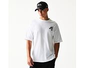 Triko New Era - Floral Graphic Oversized Tee - White