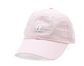 Dětská Kšiltovka New Era - MLB Seersucker 9TWENTY - LA Dodgers - Pink Rouge