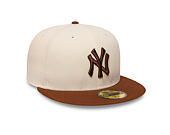 Kšiltovka New Era - MLB League Essential 59FIFTY - NY Yankees - Cream / Deep Auburn