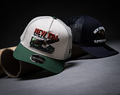 Kšiltovka New Era - Branded Graphic 9FORTY M-CROWN A-Frame Trucker - Cream / Cilantro Green