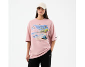 Triko New Era - Branded Beach Graphic Oversized Tee - Pink Rouge