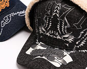 Kšiltovka Ed Hardy - Unisex 1971 Eagle Acid Wash 5 Panel Trapper Cap - Black