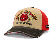 Kšiltovka Capslab - Hot Stuff Trucker - Come Visit Me In Hell Distressed - Sand / Red