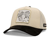 Kšiltovka Capslab - Tom & Jerry Trucker - Tom Line Art Suede Visor - Off White / Black