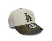 Kšiltovka New Era - MLB Suede Visor 9FORTY A-Frame - LA Dodgers - Stone / New Olive
