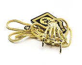 Pozlacený Řetízek na krk King Ice Skeleton Hand Rock Star