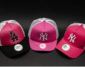 Kšiltovka New Era Front On Los Angeles Dodgers Trucker Pink/White/Black Snapback