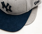 Kšiltovka New Era Heather Suede Snap New York Yankees Heather Grey/Navy 9FIFTY Snapback