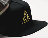 Kšiltovka HUF Apparel Cap Triple Triangle Trucker Black Snapback