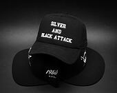 Kšiltovka New Era Silver and Black Attack  A-Frame Oakland Raiders 9FORTY Black Snapback