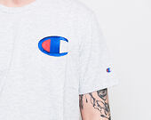 Triko Champion Crewneck T-Shirt Embroidered Mid Logo Grey
