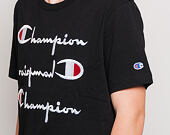 Triko Champion Crewneck T-Shirt Upside Down Logo Black