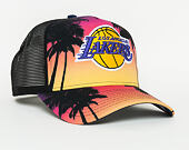 Kšiltovka New Era  Coastal Heat Trck Los Angeles Lakers 9FORTY A-FRAME TRUCKER  Pink / Yellow