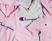 Dámská Mikina Champion Hooded Sweatshirt Classic Logo Embroidered Pink