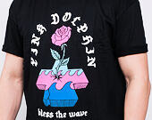 Triko Pink Dolphin Concrete Rose Tee Black