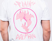 Triko Pink Dolphin Aqua Flame Tee White