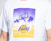 Triko New Era Photo Print Los Angeles Lakers White