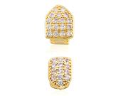 Pozlacený Zub s kamínky The Single-Tooth Cap CZ Grillz Top