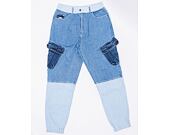 Kalhoty Karl Kani KK Og Block Denim Cargo Pants Blue