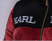 Bunda Karl Kani KK Retro Velvet Block Puffer Jacket Dark Red/ Black