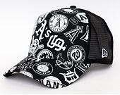 Kšiltovka New Era 9FORTY Trucker MLB All-Over Print Snapback Black