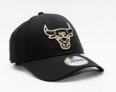 Kšiltovka New Era 9FORTY NBA Black and Gold Chicago Bulls Black