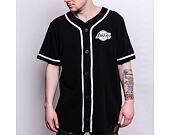 Triko New Era Distressed Logo Button Up Tee Los Angeles Lakers Black