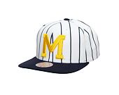 Kšiltovka Mitchell & Ness NCAA Retro Pinstripe Snapback University Of Michigan White