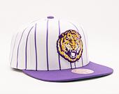 Kšiltovka Mitchell & Ness NCAA Retro Pinstripe Snapback Louisiana State University White