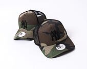 Kšiltovka New Era - MLB Clean 9FORTY Trucker - NY Yankees - Woodland Camo / Black