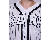 Dres Karl Kani Serif Pinstripe Baseball Shirt white/black