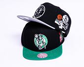 Kšiltovka Mitchell & Ness PATCH OVERLOAD SNAPBACK BOSTON CELTICS Black / Green