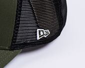 Kšiltovka New Era - Buffalo Patch - 9FORTY A-Frame Trucker - New Olive / Scarlet