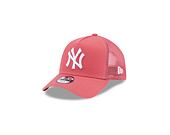 Dětská Kšiltovka New Era 9FORTY Kids A-Frame Trucker MLB League Essential New York Yankees Pink / Wh