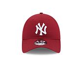 Kšiltovka New Era 9TWENTY MLB League Essential New York Yankees Cardinal / Optic White